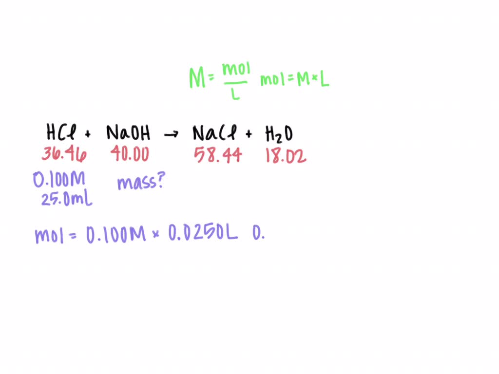 SOLVED Consider the neutralization reaction that takes place when