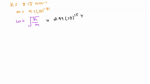 a-quantum-simple-harmonic-oscillator-consists-of-an-electron-bound-by-a-restoring-force-proportional-to-its-position-relative-to-a-certain-equilibrium-point-the-proportionality-constant-is-8-14525