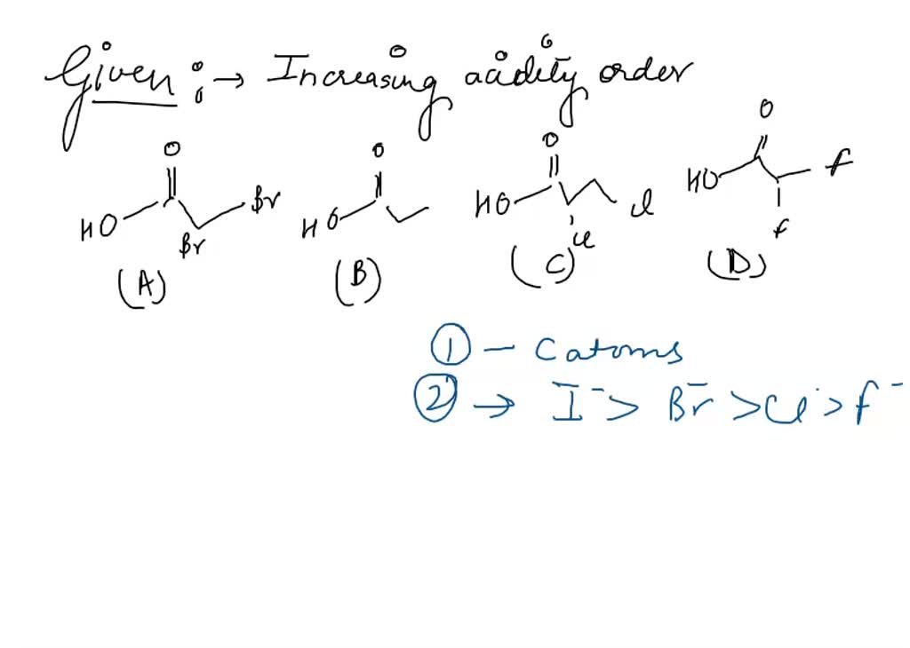 SOLVED: Rank the following molecules in order of increasing acidity (1 ...