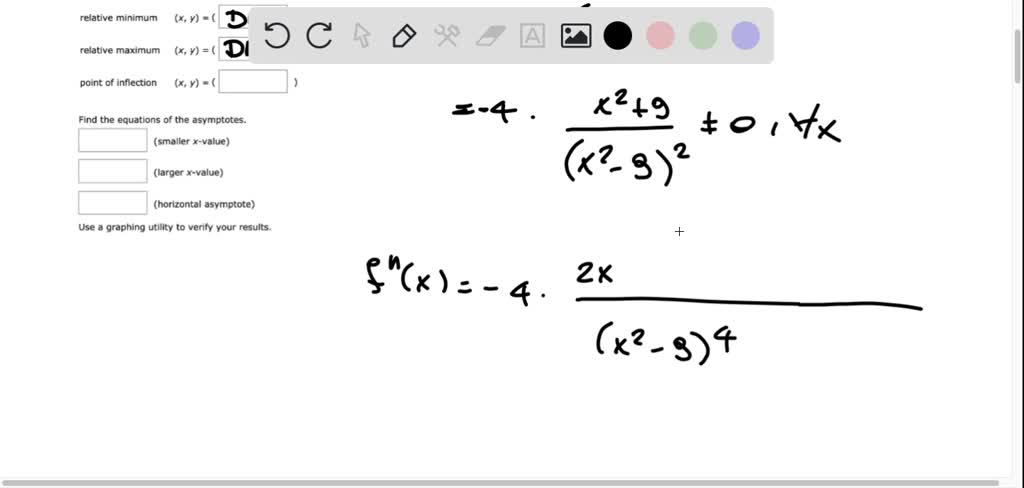 SOLVED: Find zeros; Y-intercept; relative extrema; POIs, and asymptotes ...