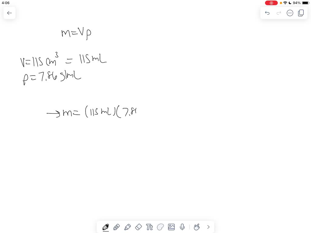 SOLVED A Bat Made Of Iron Has A Volume Of 115 Cm 3 With The Density solved-a-bat-made-of-iron-has-a-volume-of-115-cm-3-with-the-density