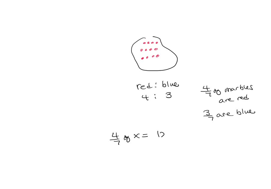 SOLVED A bag contains 12 red marbles The ratio of red marbles to blue