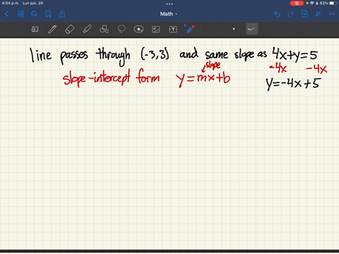write-an-equation-of-the-line-that-passes-through-33-ad-parallel-to-the-line-defined-by-axty-write-the-answer-in-slape-intercept-form-if-possible-and-standard-form-4rbyc-with-smallest-intege-68543