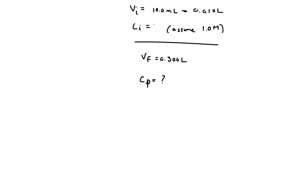 SOLVED If you take a 10.0mL portion of the stock solution and dilute