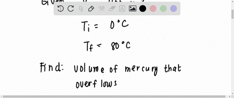 a-glass-flask-of-volume-400cm3-is-just-filled-with-mercury-at-0chow-much-mercury-will-overflow-when-the-temperature-of-the-system-rises-to-80c-45168