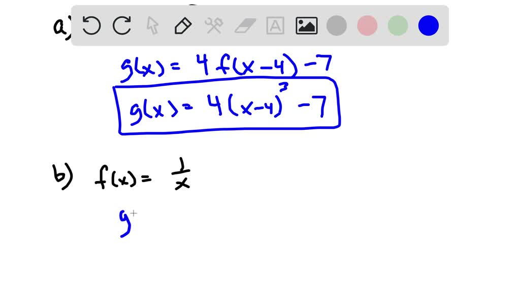 SOLVED: Text: Combine transformations For each of the following, write ...