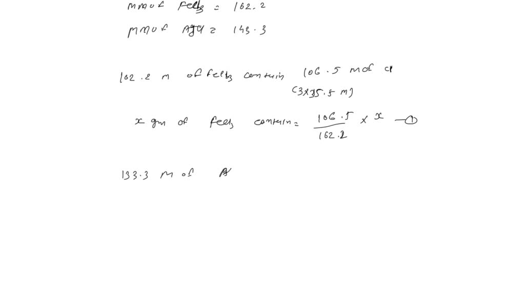 SOLVED: A mixture consisting of only iron(III) chloride (FeCl3) and ...