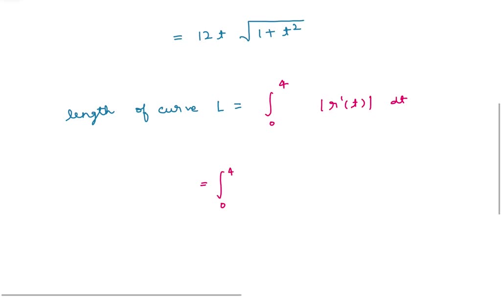 Solved Find The Exact Length Of The Curve Described By The Parametric Equations X 7 6t2 Y 3