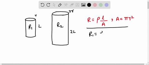 two-cylindrical-resistors-are-made-of-the-same-material-with-known-resistivity-the-second-resistor-has-twice-the-radins-and-twice-the-length-of-the-first-resistor-as-shown-in-the-figure-to-t-81806