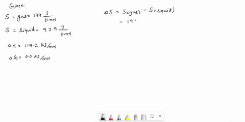 question-8-1-point-for-a-certain-substance-the-heat-of-vaporization-is-1192-kjmol-and-the-absolute-entropies-of-the-gas-and-liquid-phases-are-1994-and-979-jkmol-respectively-at-the-boiling-t-81329