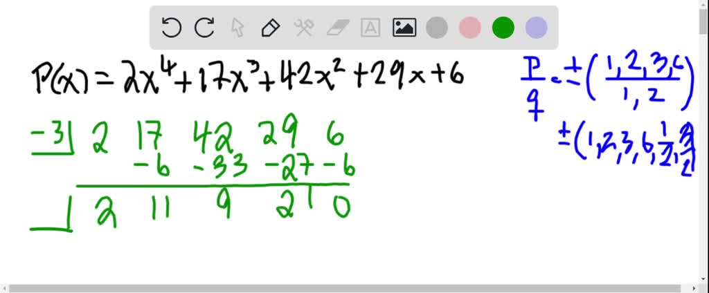 SOLVED: Find all rational zeros of the polynomial, and then find the ...