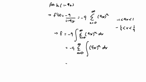 find-a-power-series-representation-for-the-function-find-the-interval-of-convergence-give-your-power-series-representation-centered-at-x-0-fx-ln1-9x-315points-details-previousanswers-my-note-41085