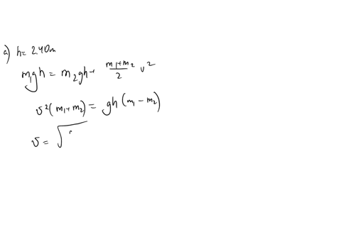 two-objects-are-connected-by-light-string-passing-over-light-frictionless-pulley-as-shown-in-the-figure-below-the-object-of-mass-m1-520-kg-is-released-from-rest-at-a-height-h-240-m-above-the-81686