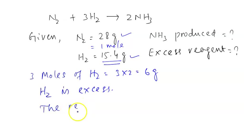 SOLVED: A Reaction Between Nitrogen And Hydrogen Gas Leads To The ...