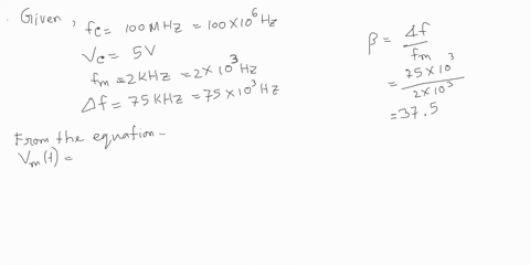 1-a-100-mhz-carrier-wave-has-a-peak-voltage-of-5-volts-the-carrier-is-frequency-modulated-fm-by-a-sinusoidal-modulating-signal-or-waveform-of-frequency-2-khz-such-that-the-frequency-deviatio-93838