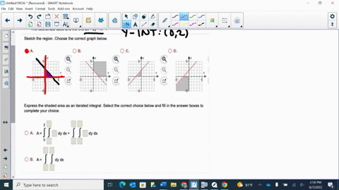 sketch-the-region-bounded-by-the-given-lines-then-express-the-regions-area-as-an-iterated-double-integra-and-evaluate-the-integral-the-coordinate-axes-and-the-line-zx-zy-4-sketch-the-region-87147