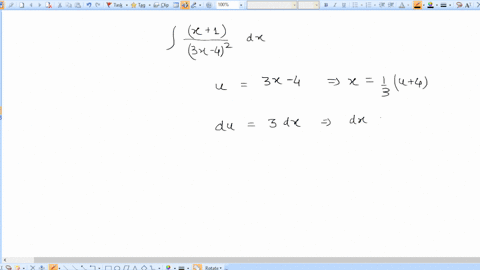 x-1-dx-3x-42-point-consider-the-indefinite-integral-the-substitution-u-3x-_-4-transforms-the-integral-into-which-of-the-following-u4-du-u-1-du-3u-42-3u-3-du-3u2-du-9u2-3u-3-4-7-du-3u2-du-3u2-21179