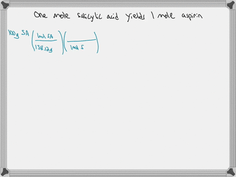 the-chemical-reaction-of-100-g-of-salicylic-acid-c7h6o3-with-excess-acetic-anhydride-produces-500-g-of-aspirin-c9h8o4-according-to-the-equation-what-is-the-percentage-yield-for-the-reaction-20477