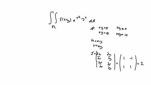 evaluate-the-integral-by-making-an-appropriate-change-of-variables-fi-5x-y-e-y2-da-where-r-is-the-rectangle-enclosed-by-and-x-y-10-the-lines-y-0x-y-10xy-0_-58251