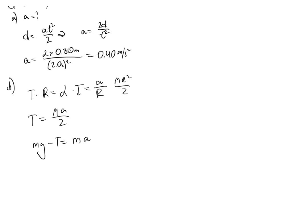 SOLVED A block of mass m kg hangs from a string of negligible mass