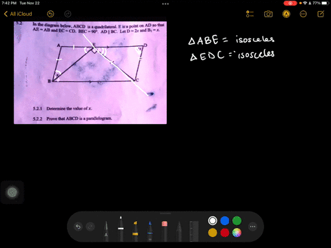 equa-52-in-the-diagram-below-abcd-is-quadrilateral-e-is-2-point-e-on-ad-s0-that-ae-ab-ad-ec-cd-bec-90-ad-bc-let-d-2r-and-b-r-521-detemine-the-value-of-522-prove-that-abcd-is-a-parallelogram-66334