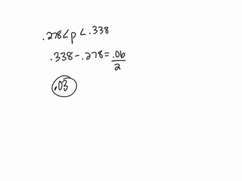 given-the-following-confidence-interval-limits-0278p0338-find-the-margin-of-error-ea-03-b-06-c308-d-02-e-616the-difference-between-the-sample-proportion-hat-and-the-population-proportion-p-i-38498