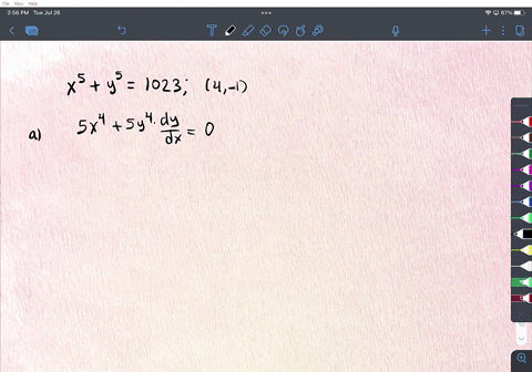 carry-out-the-following-steps-for-the-given-curve-a-use-implicit-differentiation-to-find-dy_-dx-b-find-the-slope-of-the-curve-at-the-given-point-x5-y5-1023-4-a-use-implicit-differentiation-t-19727