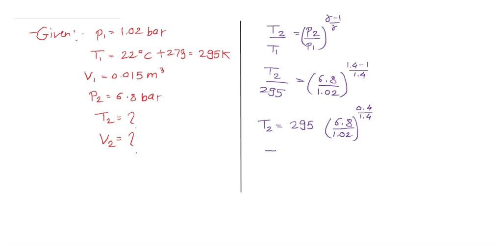 SOLVED "Air at 1.02 bar, 22°C, initially occupying a cylinder volume of 0.015 mº, is compressed