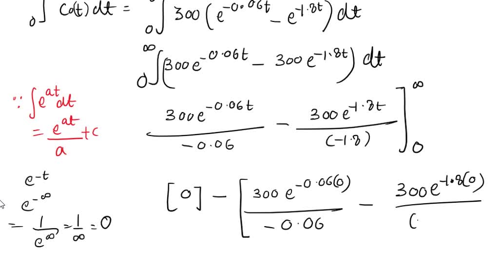 SOLVED When Drug Is Given Intravenously The Concentration Of The Drug In The Blood Is C t 