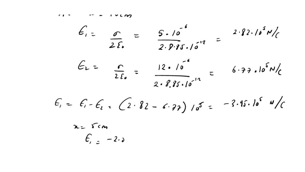 SOLVED: 5. Two Infinitely Large Vertical Planes Of Charge With No ...