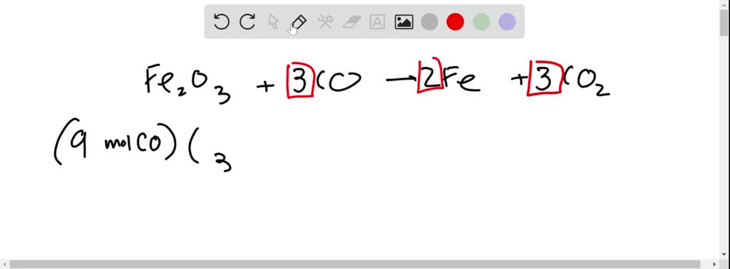 SOLVED: Consider the following unbalanced reaction: Fe2O3 (s) + CO (g ...