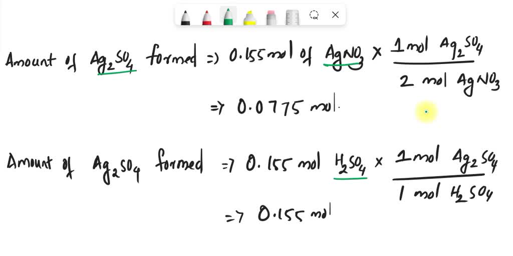 SOLVED: If 0.155 moles of AgNOâ‚ƒ react with 0.155 moles of Hâ‚‚SOâ ...