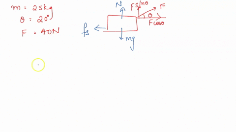 a-girl-pulls-on-25-kg-sled-at-an-upward-angle-of-20-above-horizontal-she-applies-pulling-force-of-40-a-assume-that-the-applied-force-is-the-minimum-force-she-must-exert-to-get-the-sled-movin-8887