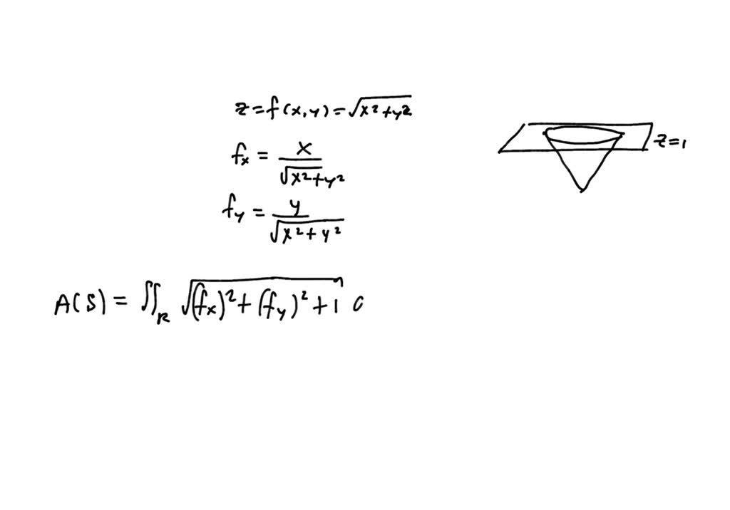 Solved Find The Surface Integral Of The Cone Z Sqrt X 2 Y 2 When 0 Z 1 Hint Find A Parametrization Of The Cone