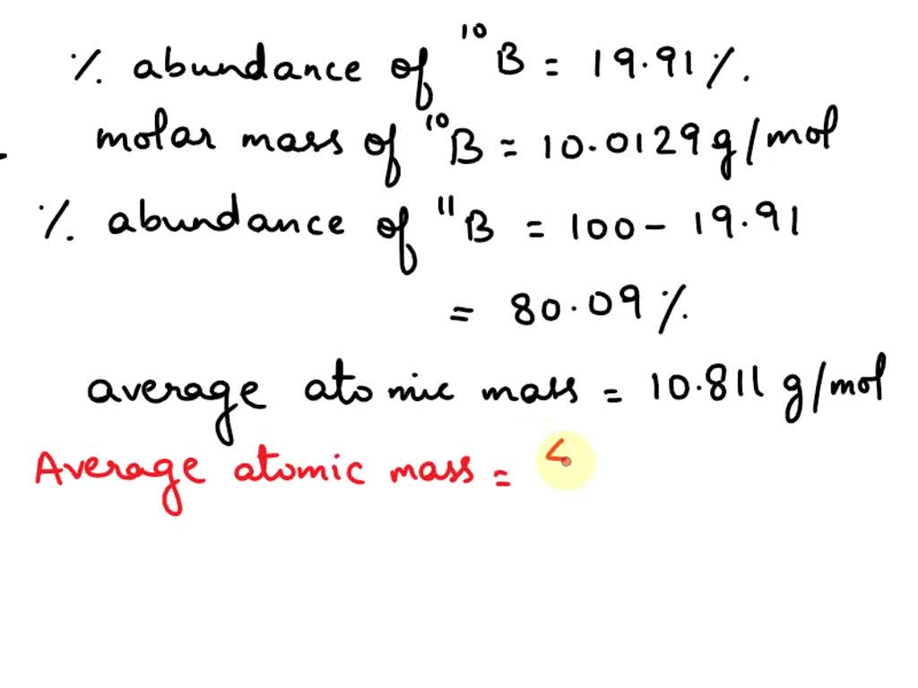 Solved Isotopes Of Boron Boron Contains 10b 100129gmol And 11b