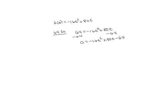 a-projectile-is-launched-from-ground-level-with-an-initial-velocity-of-v0-feet-per-second-neglecting-air-resistance-its-height-in-feet-t-seconds-after-launch-is-given-by-s-16t2-v0t-find-the-40834