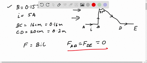 find-the-force-on-each-segment-of-the-wire-shown-in-fig-30-17-if-b-015-mathrmt-assume-the-current-in-67551