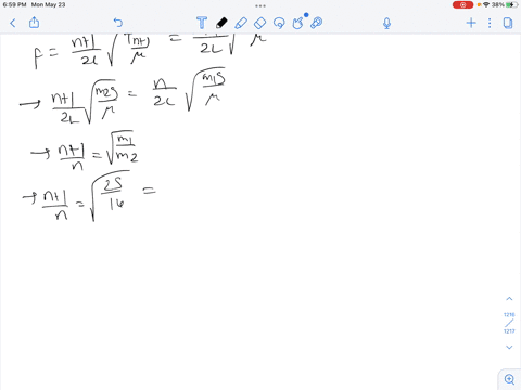 p18-27-page-559-in-the-arrangement-shown-in-the-figure-below-object-can-be-hung-from-a-string-with-linear-mass-density-u-0002-00-kg-m-that-passes-over-a-light-pulley-the-string-is-connected-45493