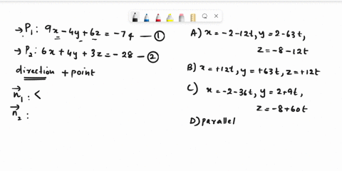 find-the-intersection-of-the-planes-9x-4y-62-74-and-6x-4y-3z-28-x-2-12t-y-2-_-63t-2-8-12t-x-12ty-63t2-12t-x-2-36ty-2-9t2-8-60t-d-the-planes-are-parallel-51295