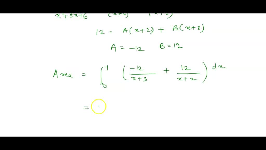 SOLVED Use partial fractions to find the area of the given region. y
