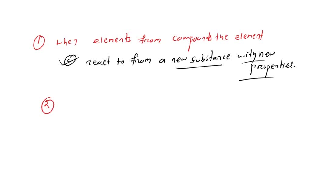 SOLVED 1. When elements form compounds, the elements always change