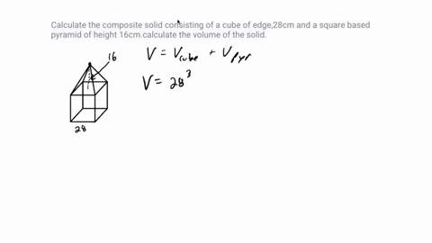 calculate-the-composite-solid-consisting-of-a-cube-of-edge28cm-and-a-square-based-pyramid-of-height-16cmcalculate-the-volume-of-the-solid-97562