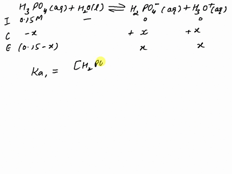 phosphoric-acid-h3po4-is-a-triprotic-acid-with-the-following-ka-values-ka1-75-x-10-3-ka2-62-x-10-8-ka3-36-x-10-13-in-a-solution-of-015-m-h3po4-which-species-will-be-most-abundant-hpo42-h3o-h-00715