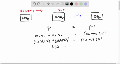 a-block-of-mass-m1-110-kg-moving-at-v1-120-ms-undergoes-a-completely-inelastic-collision-with-a-stationary-block-of-mass-m2-0900-kg-the-blocks-then-move-stuck-together-at-speed-v2-after-a-sh-14144