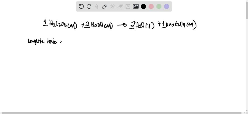 Solved Oxalic Acid H2c2o4 Reacts With Sodium Hydroxide In A Neutralization Reaction What Is