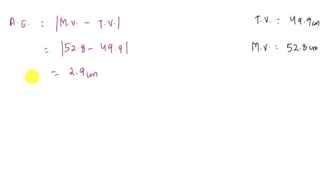 solved: measure to decrease actual value for all... SOLVED: The blueprint for a part specifies a measurement of 49.9 cm an ...