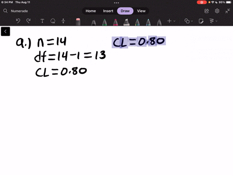 suppose-you-have-selected-a-random-sample-of-n14-measurements-from-a-normal-distribution-compare-the-standard-normal-z-values-with-the-corresponding-t-values-if-you-were-forming-the-following-confiden