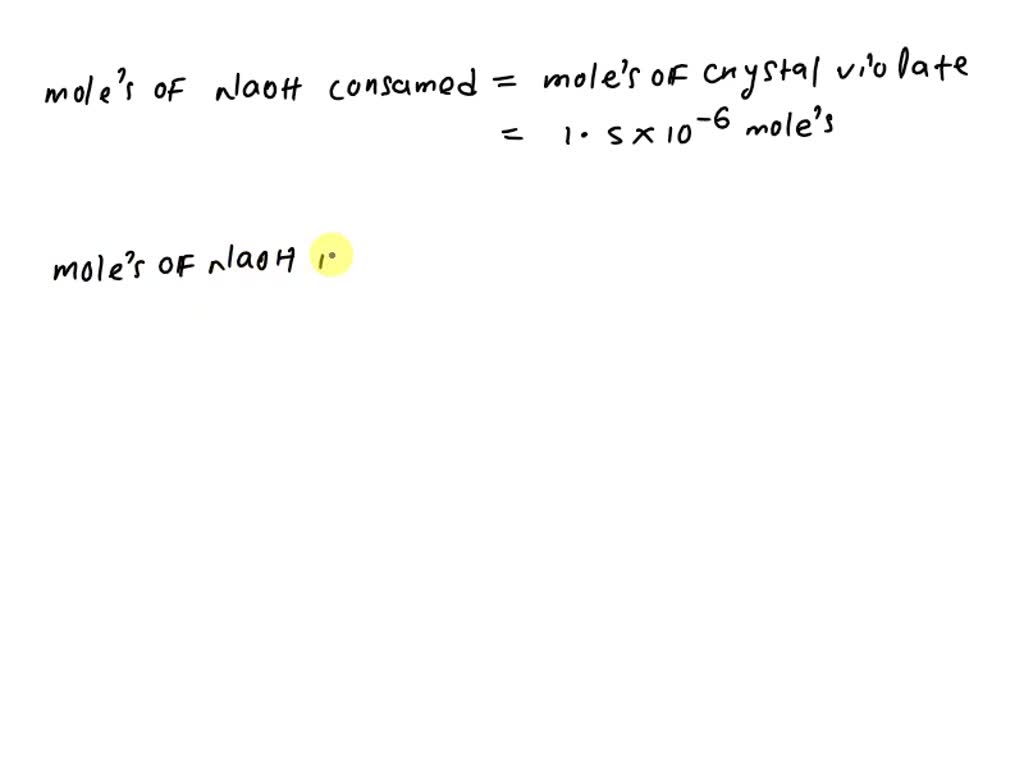 SOLVED The reaction requires much more sodium hydroxide than crystal