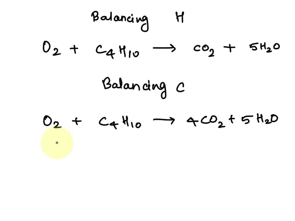SOLVED: When the equation, O2 + C 4H 10 →→ CO2 + H2O is balanced, the ...