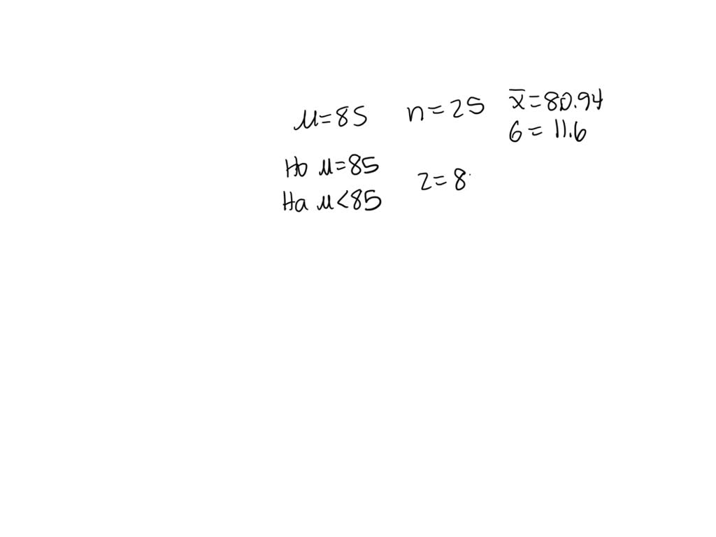 SOLVED: Boys of a certain age are known to have a mean weight of μ = 85 ...